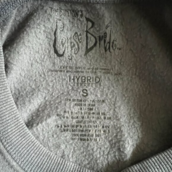 Tim Burtons Corpse Bride Graphic Sweatshirt Size Small Hybrid Apparel Cotton-Pol - Picture 3 of 3
